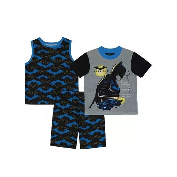 Brand New DC Comics Batman Tops & Shorts Pajama Set‎ For Boys Size 12 - Picture 1 of 7